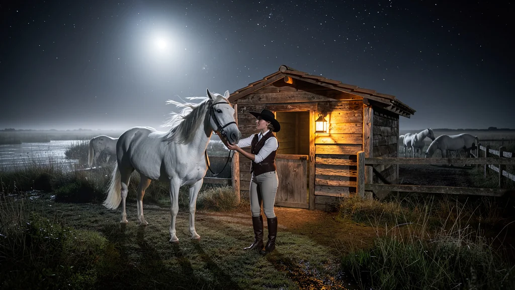 Nuit en cabane de gardian proche de la vie équestre locale dans les marais de Camargue