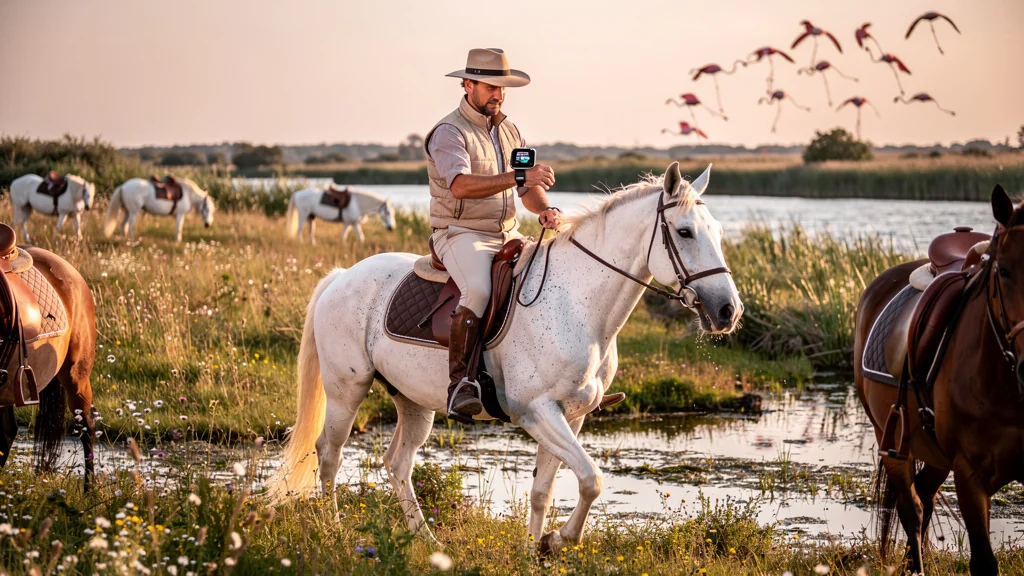 Comparaison de 4 selles pour balade camarguaise de 30 km avec suivi du rythme cardiaque du cheval