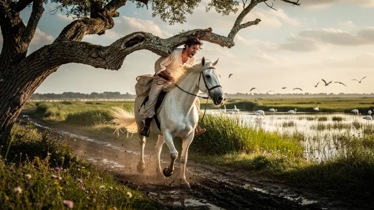 Jeune cavalier heurte une branche basse sans casque en Camargue, risque malgré tradition locale