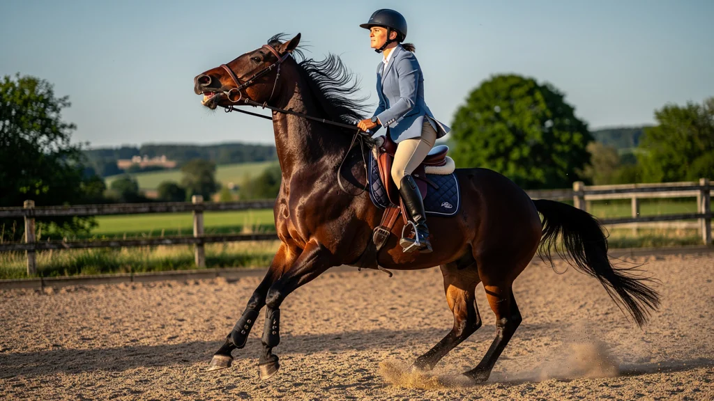 Réaction vive de ma jument après avoir serré la sangle trop vite, moment d'équitation intense en extérieur