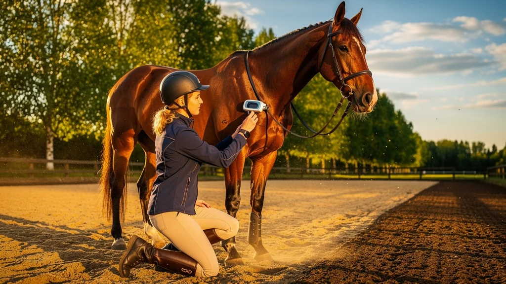 Mesure précise de la récupération d’un cheval après une heure de marche sur sable et chemin dur